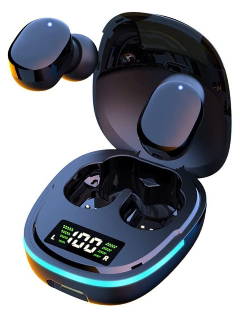 AirYoung سماعات بلوتوث لاسلكية، سماعات أذن صغيرة ثنائية الأذن، سماعات أذن ستيريو عالية الدقة مضادة للضوضاء، سماعات أذن مقاومة للماء مع صندوق شحن، عمر بطارية طويل، سماعات رأس رياضية - Image 1