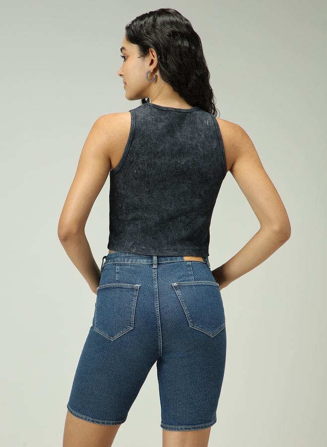 OUTZIDR Grey Acid Wash Ribbed Tank - Image 3