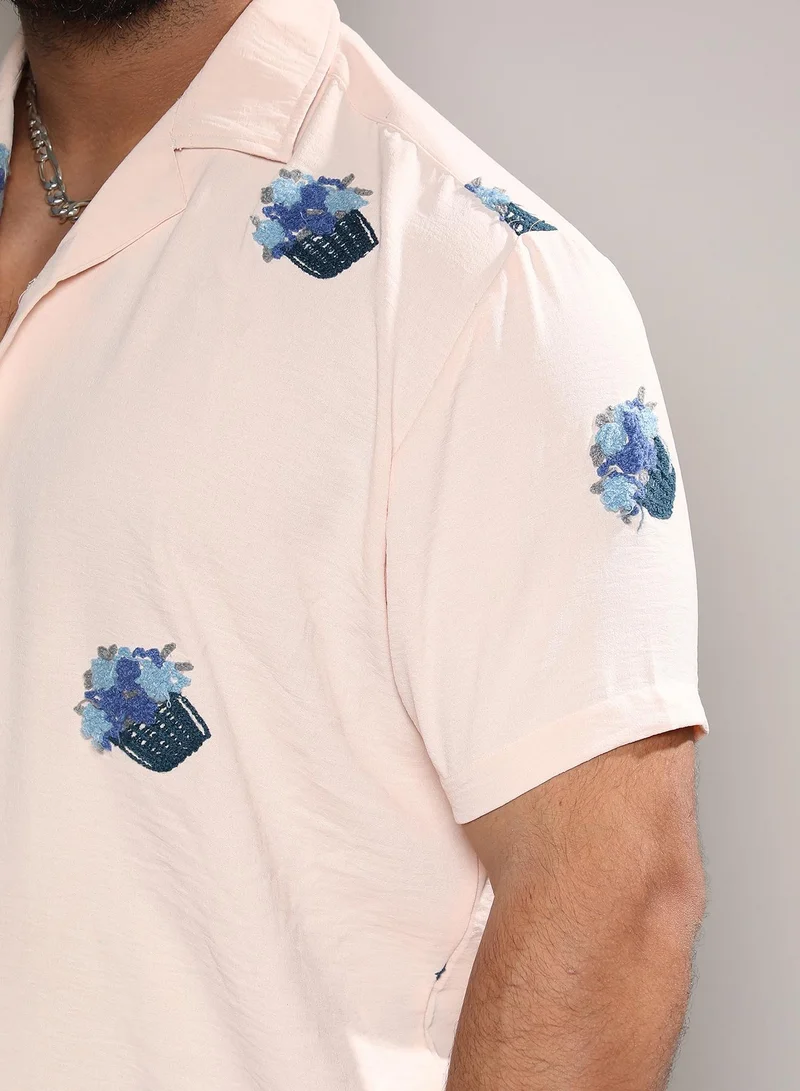 Instafab Plus  Flower Basket Shirt for Men | Best Price UAE