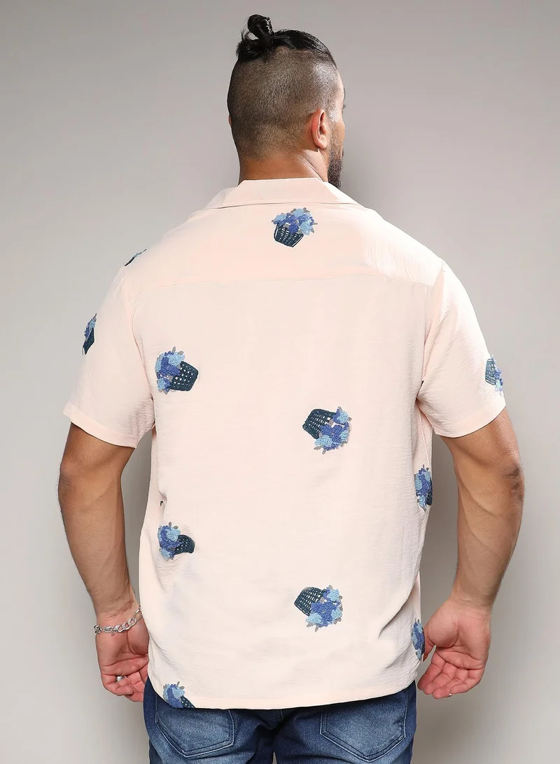 Instafab Plus  Flower Basket Shirt for Men | Best Price UAE