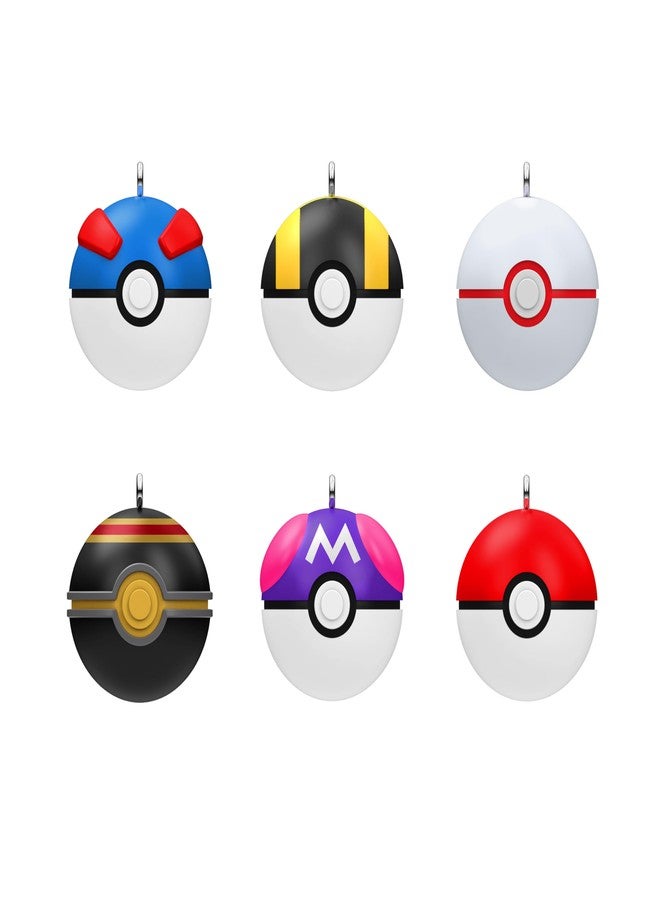 Hallmark Keepsake Mini Christmas Ornaments 2024, Pokémon Poké Balls, Set of 6, Gifts for Pokémon Fans - Image 1