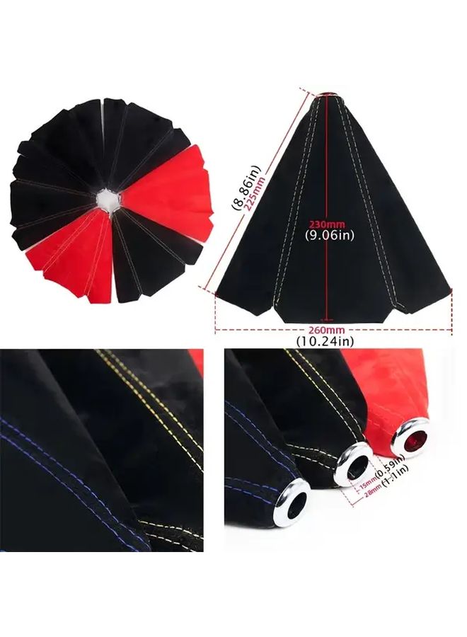 Red White Line PU Leather Gear Shift Knob Cover Universal Fit Manual Auto Car Truck Interior Decor - Image 2