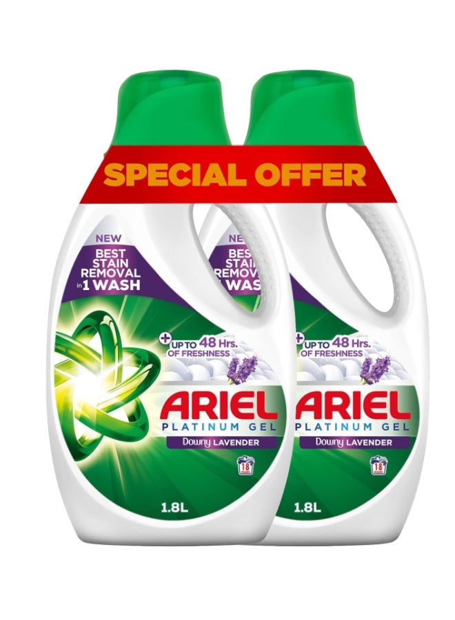 اريال جل غسيل أريل باور جل برائحة اللافندر المنعشة، 1.8 × 2، عبوة مزدوجة