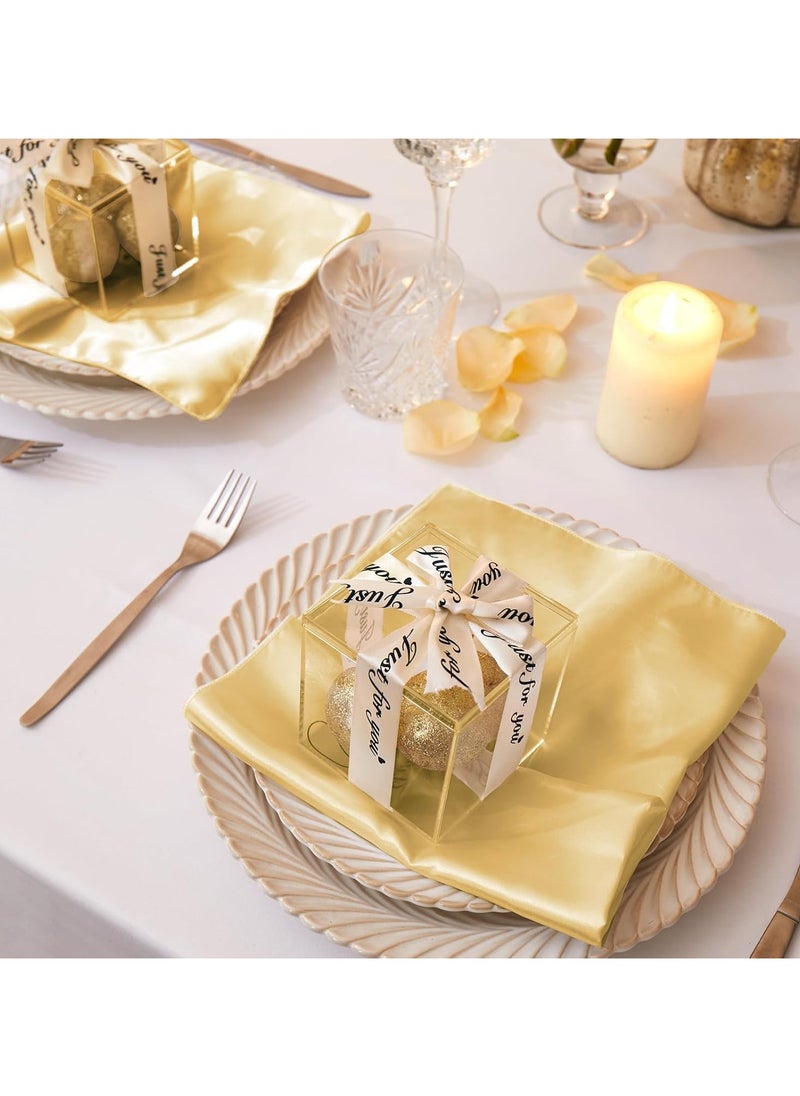 bbet Satin Napkins  مناديل سفرة Square Table Napkins 10 Pcs 17x17" Soft Dinner Napkins Elegant Silk Napkins for Dinner Wedding Parties Soft Smooth Fabric Washable Napkins for Parties Weddings and Dinnersمنديل مائدة  - Image 3