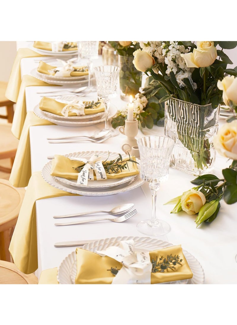 bbet Satin Napkins  مناديل سفرة Square Table Napkins 10 Pcs 17x17" Soft Dinner Napkins Elegant Silk Napkins for Dinner Wedding Parties Soft Smooth Fabric Washable Napkins for Parties Weddings and Dinnersمنديل مائدة  - Image 2