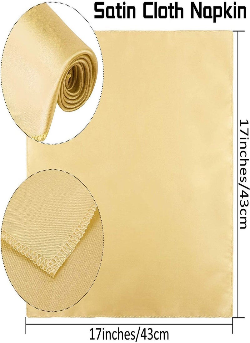 bbet - Satin Napkins  مناديل سفرة Square Table Napkins 10 Pcs 17x17" Soft Dinner Napkins Elegant Silk Napkins for Dinner Wedding Parties Soft Smooth Fabric Washable Napkins for Parties Weddings and Dinnersمنديل مائدة - Image 1