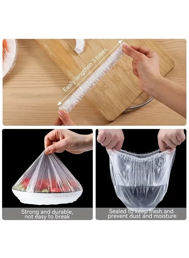 100 قطعة من غطاء التغليف البلاستيكي - تغطي الأوعية/الأطباق من 4 إلى 9 بوصات مناسبة لجميع أدوات المطبخ - متعددة الأغراض - Image 5