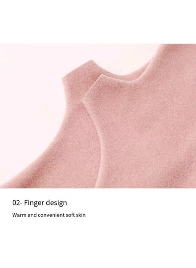 قفازات دافئة لفصل الخريف والشتاء، قفازات بدون أصابع تعمل باللمس بنصف أصابع، لون أسود - Image 5