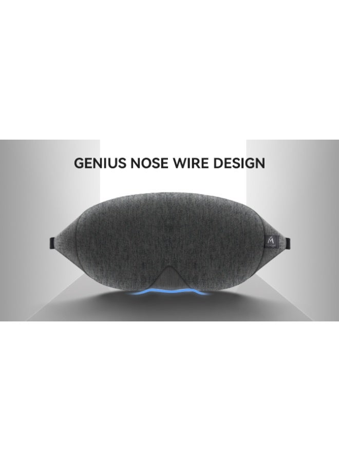 Mavogel Cotton Sleep Eye Mask - Updated Design Light Blocking with Adjustable Nose Bridge, Soft and Comfortable Night Eye Mask for Men Women, Eye Blinder for Shift Work, Includes Travel Pouch, Grey - Image 5