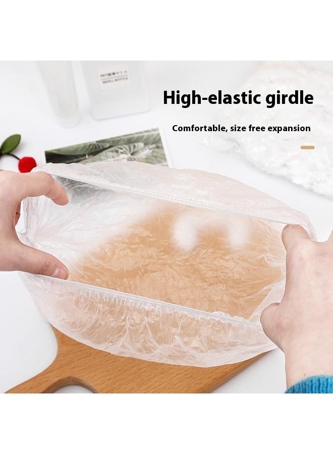 200pcs Disposable Shower Caps-Multi-Purpose Thickening Elastic Bath Cap Plastic Waterproof Clear Shower Cap Bath Shower Caps Women Spa,Men Hair Caps,Home Use,Hotel and Hair Salon, Travel  - Image 2