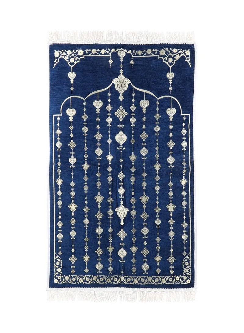 MANASEK Prayer Mat from the Eylul collection with a bag from the local brand Manasek | Original Saudi products | Made of polyester, cotton, and soft chenille fabric, comfortable and practical - 70 x 120 cm  - Image 1