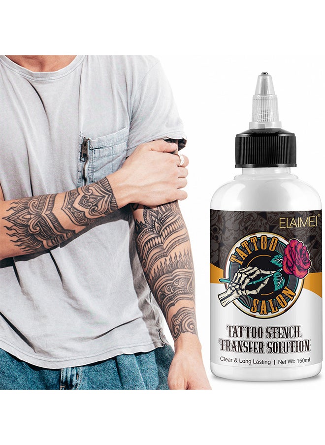 Elaimei - 150ML Tattoo Stencil Transfer Gel Solution, Professional Tattoo Stencil Gel Fresh Stencil Primer Stuff Transfer Cream Gel For Tattooing Stickers Paper Machine Tattoo Supplies, Clear And Long-Lasting - Image 1