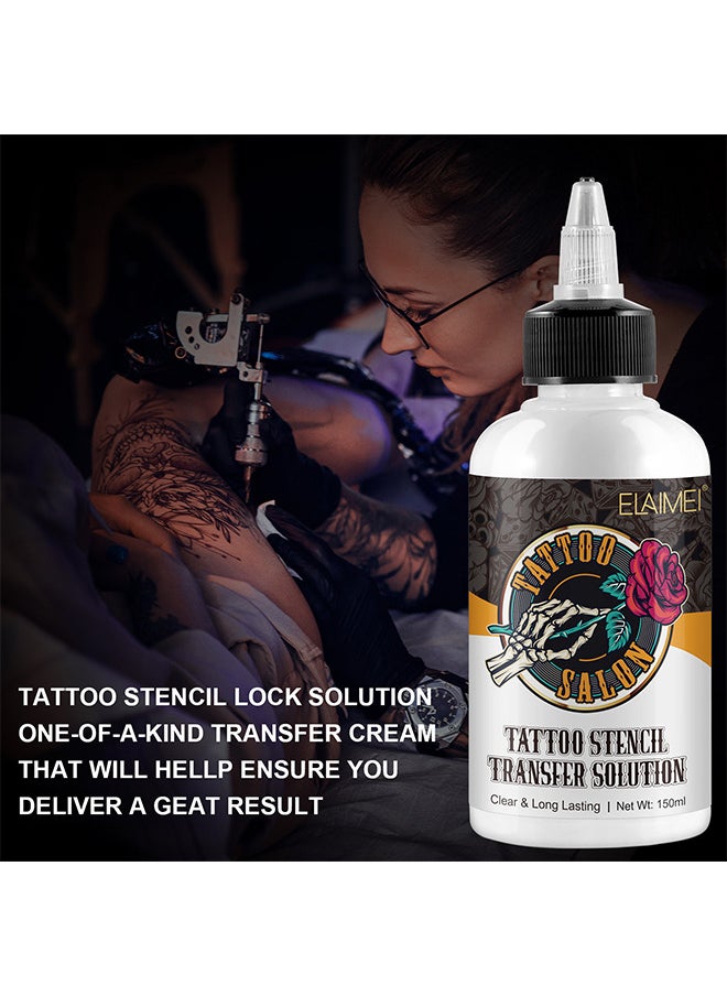 Elaimei - 150ML Tattoo Stencil Transfer Gel Solution, Professional Tattoo Stencil Gel Fresh Stencil Primer Stuff Transfer Cream Gel For Tattooing Stickers Paper Machine Tattoo Supplies, Clear And Long-Lasting - Image 1