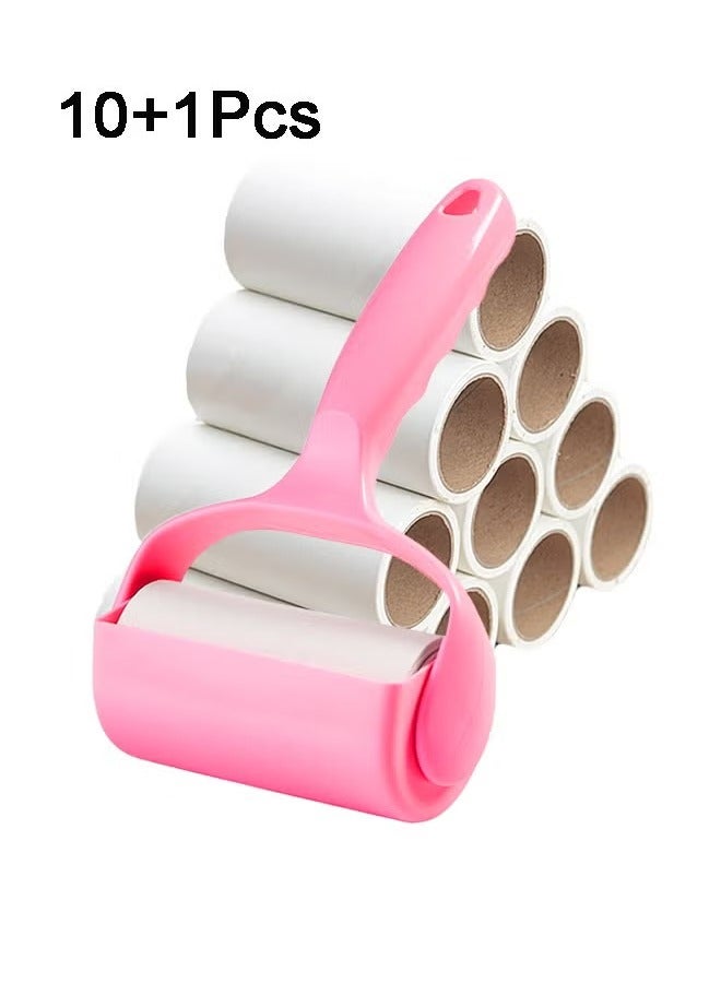 Lint Roller, Super Sticky Pet Hair Remover Kit with 11 Refills, Adhesive Lint Brush for Clothes,Carpet, Car Seats, Dust,Dogs, Cats Assorted 11.5x20cm  - Image 1
