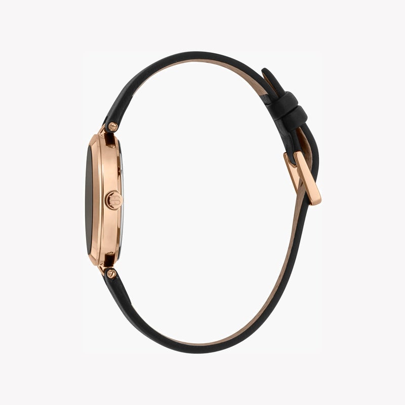 ESPRIT Women's Black Leather Watch, Black Dial|ES1L314L0175 - Image 2