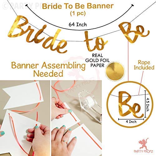 Party Propz Party Propz Rose Gold Bride To Be Banner 1 Pc Bachelorette Party Decoration Bride To Be Decoration Set Combo Bridal Shower Decorations Kit Bachelorette Party Decorations For Bride - Image 3