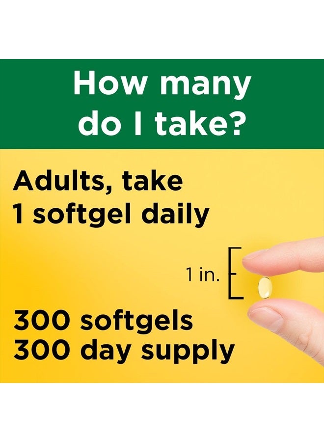 Nature Made Vitamin D3 1000 IU (25 mcg) Softgel, Dietary Supplement for Bone, Teeth, Muscle and Immune Health Support, 300 Day Supply,300 Count (Pack of 1) - Image 4