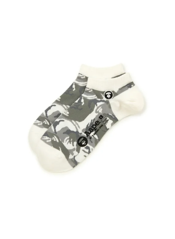 AAPE Moonface logo camo socks
