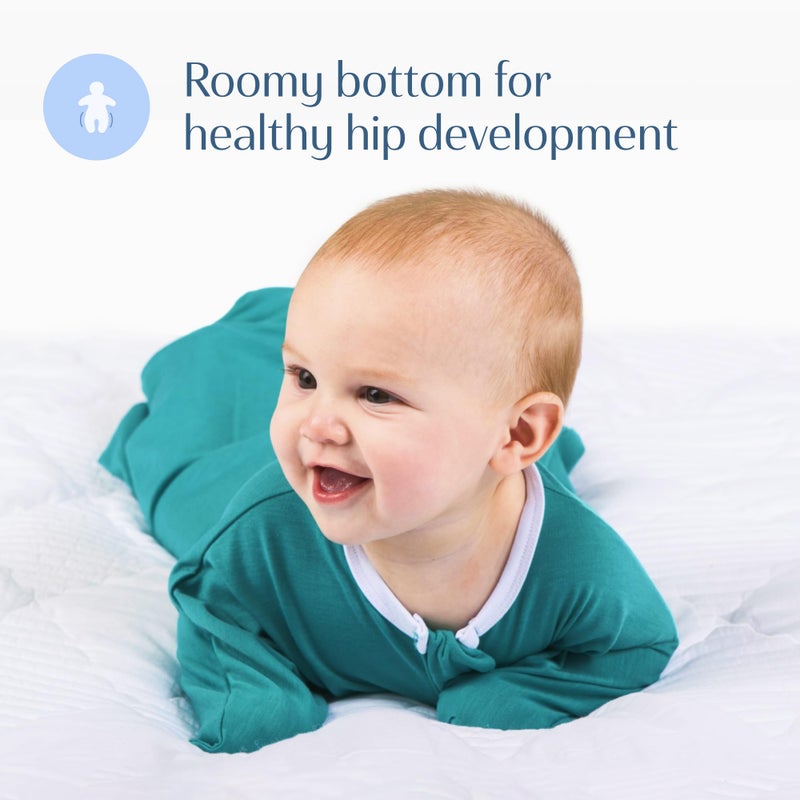 SleepingBaby Zipadee-Zip Transition Swaddle - Cozy Baby Swaddle Blanket with Zipper Convenience - Roomy Wearable Blanket for Easy Diaper Changes - Classic Teal, X-Small (3-6 Month) - Image 4