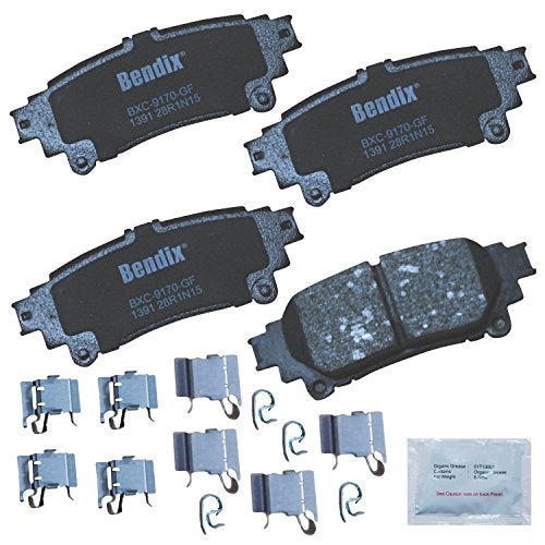 Bendix Priority1 CFC1391 Ceramic Rear Brake Pads for Select Models Lexus GS200t,GS300,GS350,GS450h,IS200t,IS250,IS300,IS350,RC200t,RC300,RC350,RX350,RX450h,Benz,Toyota Highlander,Mirai,Prius V,Sienna - Image 1