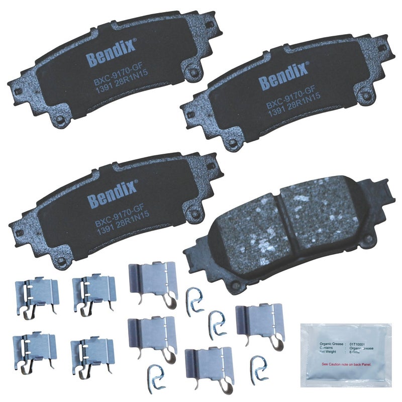 Bendix Priority1 CFC1391 Ceramic Rear Brake Pads for Select Models Lexus GS200t,GS300,GS350,GS450h,IS200t,IS250,IS300,IS350,RC200t,RC300,RC350,RX350,RX450h,Benz,Toyota Highlander,Mirai,Prius V,Sienna - Image 2