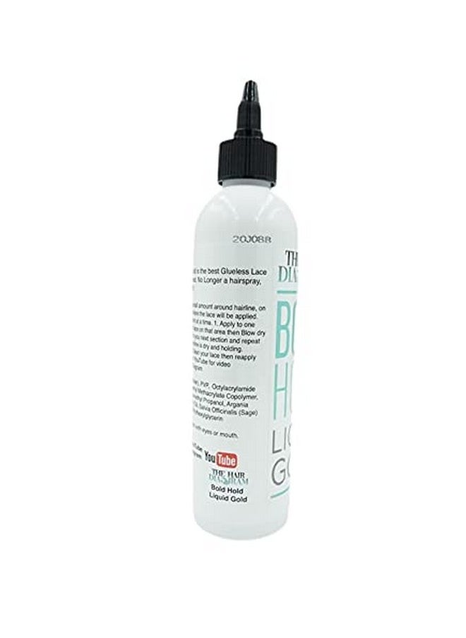 The Hair Diagram - Bold Hold Liquid Gold Glueless Lace Gel Temporary Hold For Wigs And Hair Systems Styling Agent For Baby Hairs Non Toxic Aerosol & Alcohol Free Water Based Formula 8Oz - Image 1