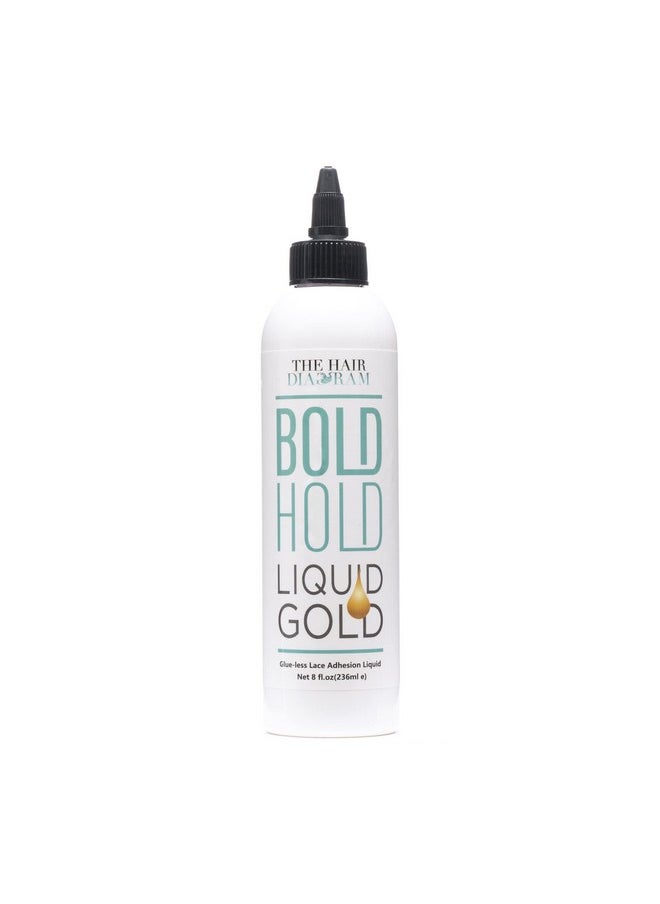 The Hair Diagram - Bold Hold Liquid Gold Glueless Lace Gel Temporary Hold For Wigs And Hair Systems Styling Agent For Baby Hairs Non Toxic Aerosol & Alcohol Free Water Based Formula 8Oz - Image 1