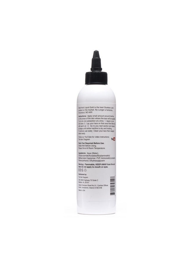 The Hair Diagram - Bold Hold Liquid Gold Glueless Lace Gel Temporary Hold For Wigs And Hair Systems Styling Agent For Baby Hairs Non Toxic Aerosol & Alcohol Free Water Based Formula 8Oz - Image 1