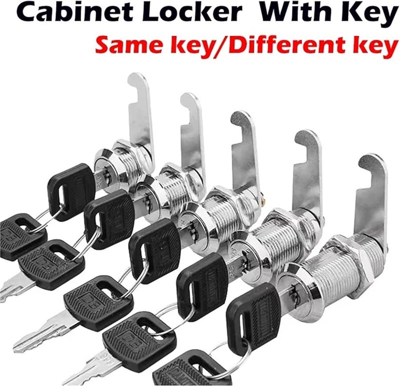 Cabinet Locks 5 Set Security Lock Metal Cylinder Cam with Keys Color 7 - Image 4