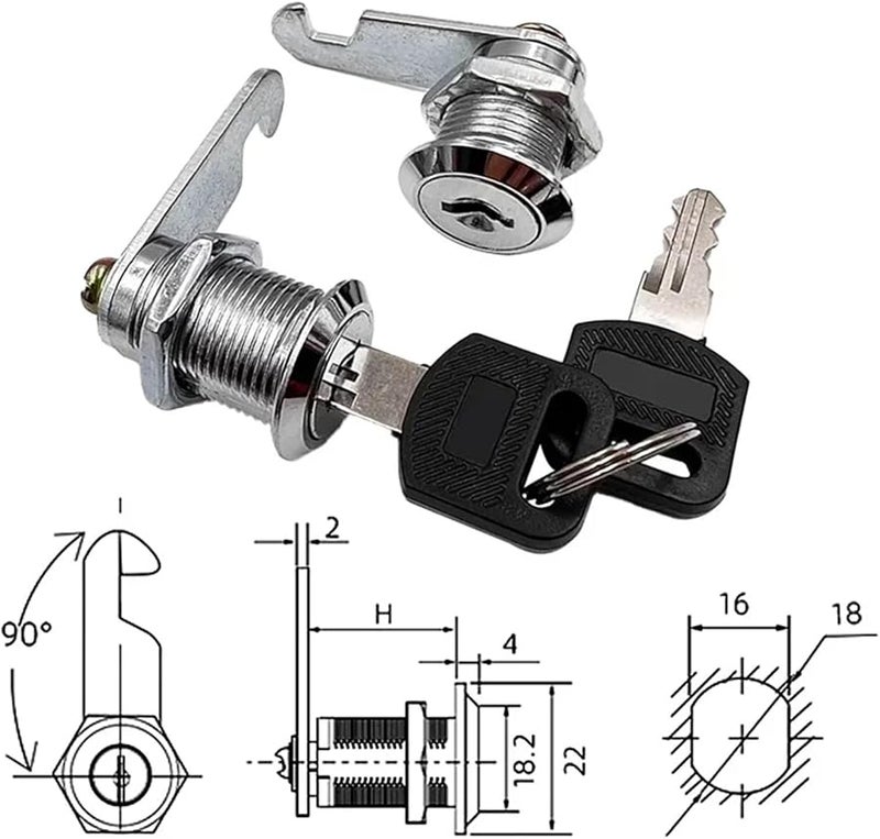 Cabinet Locks 5 Set Security Lock Metal Cylinder Cam with Keys Color 7 - Image 5