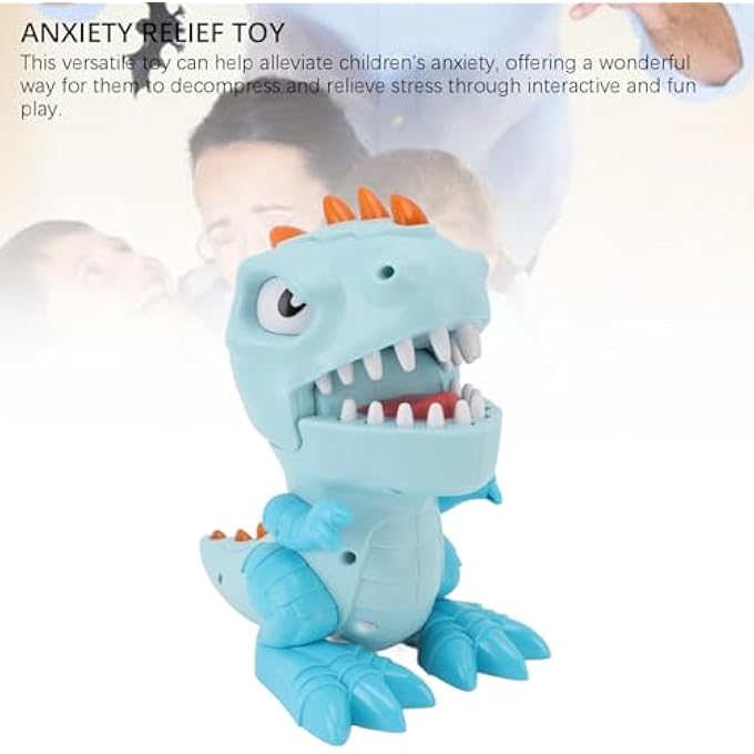 RIZGHWOY Dinosaur Finger Biting Toy, Teeth Game, Sound Effect, Interactive Anxiety Relief Toy for Kids, Soft and Safe Plastic Material (Blue) - Image 4