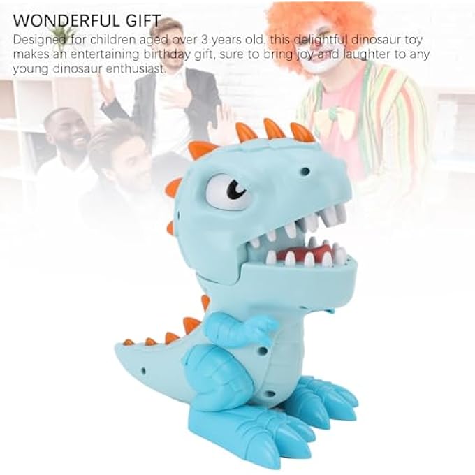 RIZGHWOY Dinosaur Finger Biting Toy, Teeth Game, Sound Effect, Interactive Anxiety Relief Toy for Kids, Soft and Safe Plastic Material (Blue) - Image 2