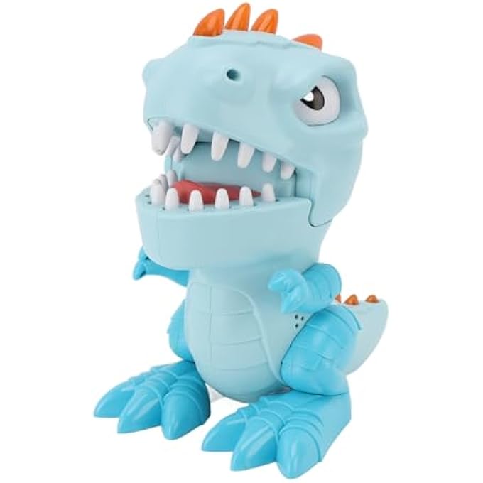 RIZGHWOY Dinosaur Finger Biting Toy, Teeth Game, Sound Effect, Interactive Anxiety Relief Toy for Kids, Soft and Safe Plastic Material (Blue) - Image 1