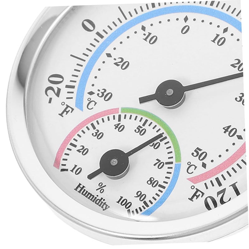 SUPVOX Compact Aluminum Alloy Hygrometer Thermometer Mini Dial Type Temperature and Humidity Gauge for and Office Use High Precision Sensor for Accurate Readings - Image 3
