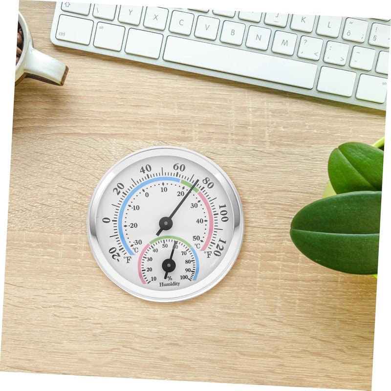 SUPVOX Compact Aluminum Alloy Hygrometer Thermometer Mini Dial Type Temperature and Humidity Gauge for and Office Use High Precision Sensor for Accurate Readings - Image 5