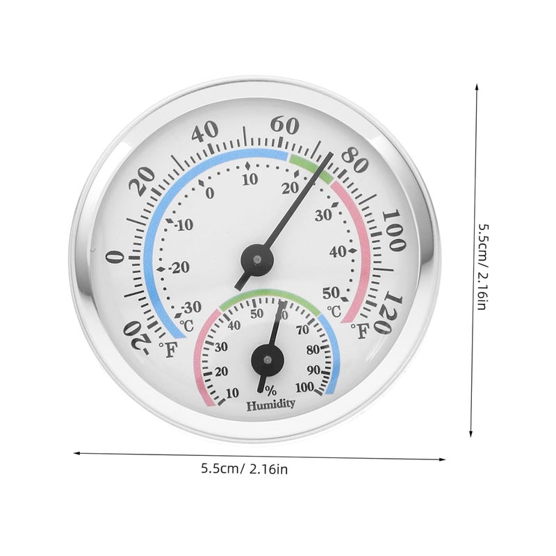 SUPVOX Compact Aluminum Alloy Hygrometer Thermometer Mini Dial Type Temperature and Humidity Gauge for and Office Use High Precision Sensor for Accurate Readings - Image 2
