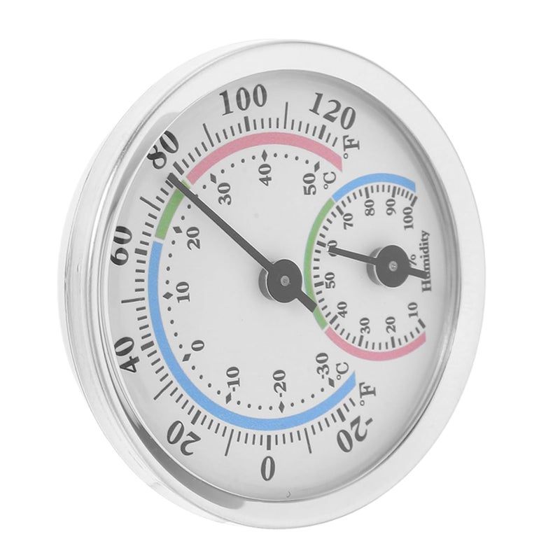 SUPVOX Compact Aluminum Alloy Hygrometer Thermometer Mini Dial Type Temperature and Humidity Gauge for and Office Use High Precision Sensor for Accurate Readings - Image 1