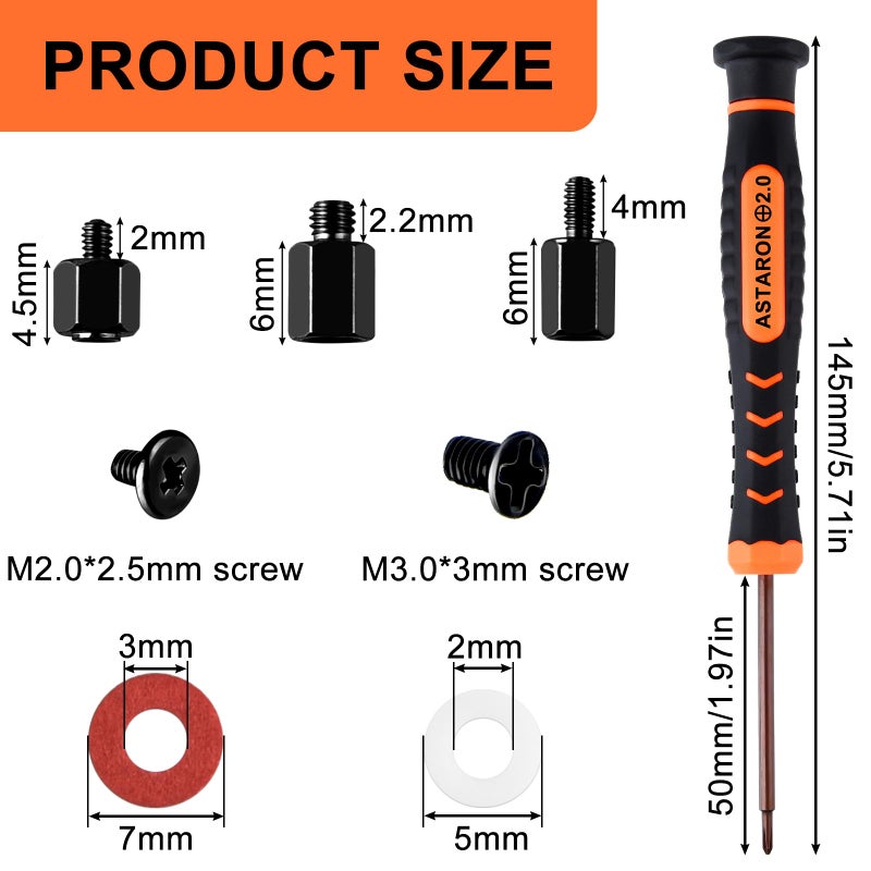 ASTARON M.2 SSD Screws Kitï¼ŒNvme M2 Screws Suitable for PS5 ASUS MSI Gigabyte NGFF Motherboard - Image 2