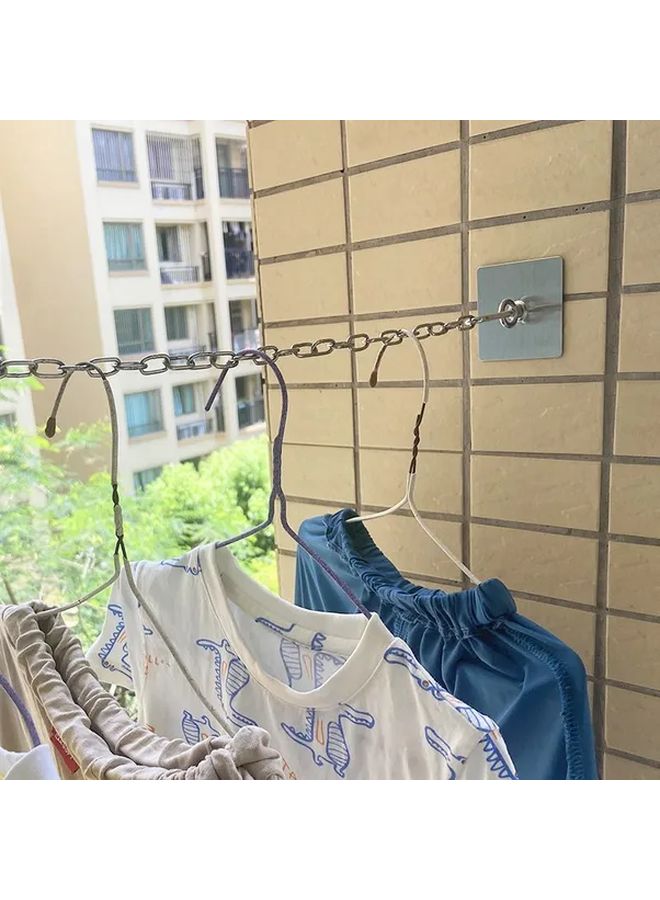 قطعتان من خطافات الفولاذ المقاوم للصدأ القوية اللاصقة للتعليق الخالي من التلف للملابس الخارجية والستائر - Image 3