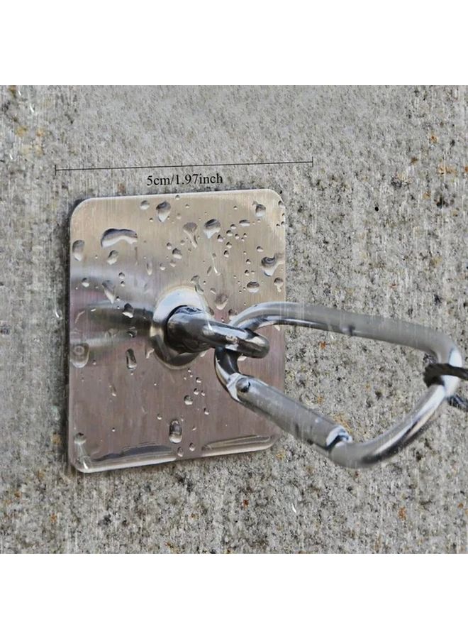 قطعتان من خطافات الفولاذ المقاوم للصدأ القوية اللاصقة للتعليق الخالي من التلف للملابس الخارجية والستائر - Image 4