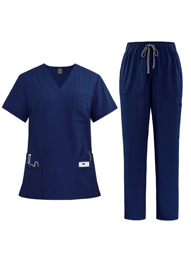 NIBEMINENT Surgical Uniforms Woman Nursing Enfermeria Sets Top + Pant Articles Medical Uniform Scrubs Clinical Beauty Salon hospital Suits - Image 1