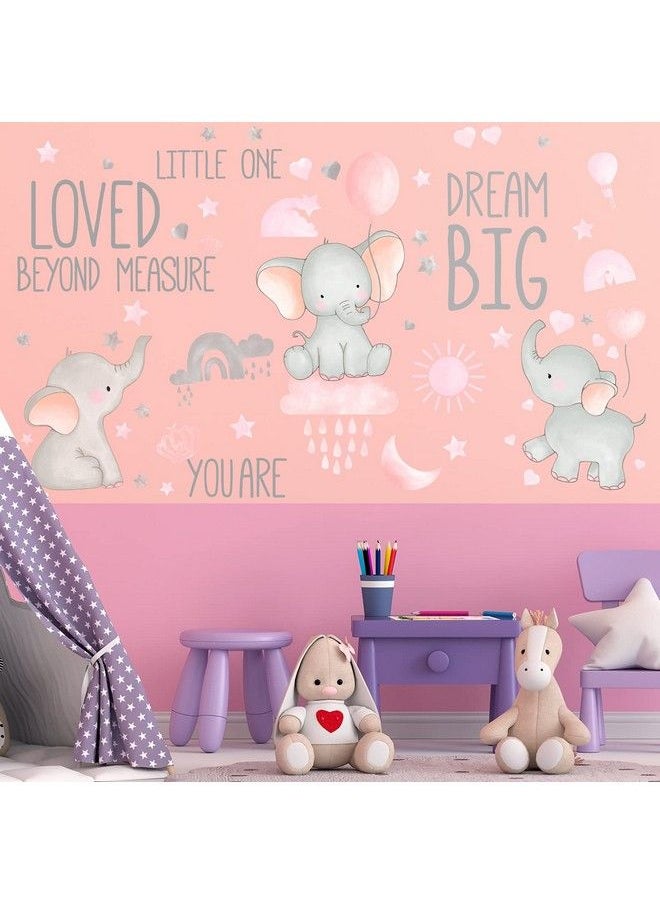 Outus Dream Big Little One Elephant Wall Stickers Baby Room Wall Decals Moon Hot Air Balloon Grey Stars Wall Decals For Nursery Kids Room Living Room Bedroom Decorations Home Decor (Cute Style)  - Image 5