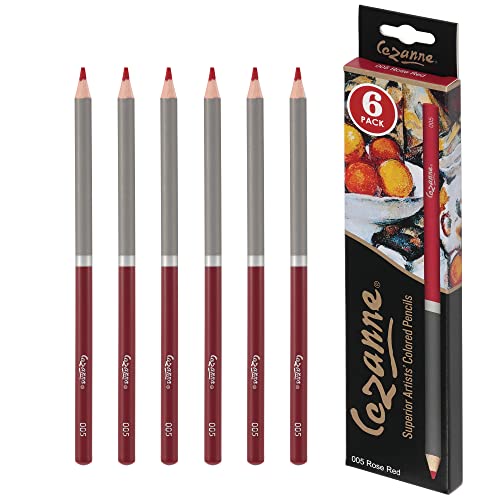 cezanne Creative Mark Cezanne Premium Colored Pencils Rose Red 6 Pack - Highly-Pigmented Drawing Pencils - Coloring Pencils for Drawing, Blending, Coloring, and More - Image 1