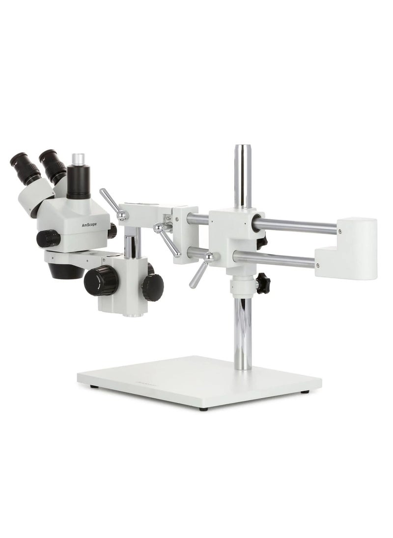 AmScope AmScope 35X90X SimulFocal Stereo Zoom Microscope on Boom Stand with 144LED Ring Light and 10MP USB3 Camera  - Image 4