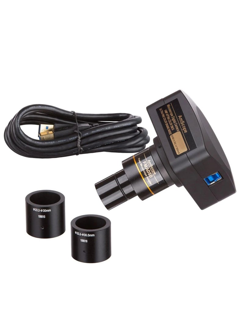 AmScope AmScope 35X90X SimulFocal Stereo Zoom Microscope on Boom Stand with 144LED Ring Light and 10MP USB3 Camera  - Image 2