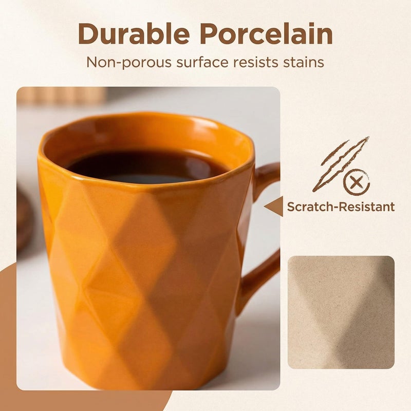 MIWARE 11 Ounce Porcelain Mugs, Set of 6, Tea and Cocoa Mug Set, Multicolor, Matte - Image 2