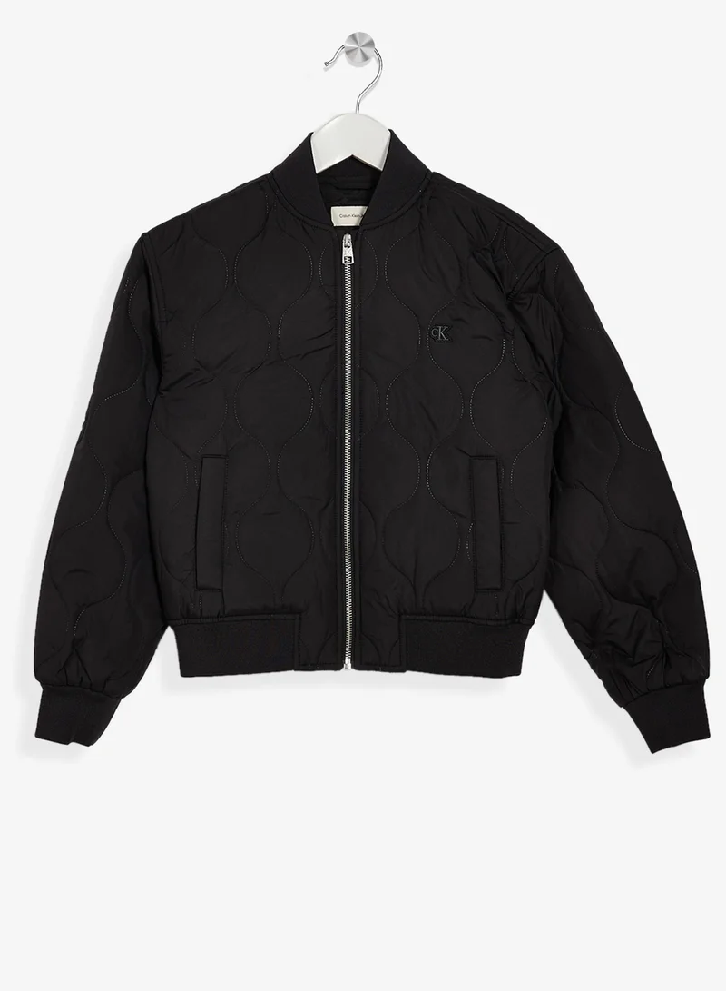 Youth Logo Quilted Bomber Jacket