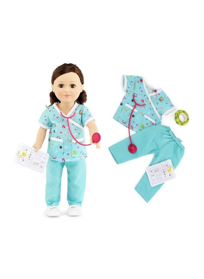 Emily Rose 18 Inch Doll Clothes 6 Pc Doctor Veterinarian Vet Nurse 18 Doll Scrubs & Accessories Set Including Stethoscope Mom'S Choice Award Winner!  - Image 1