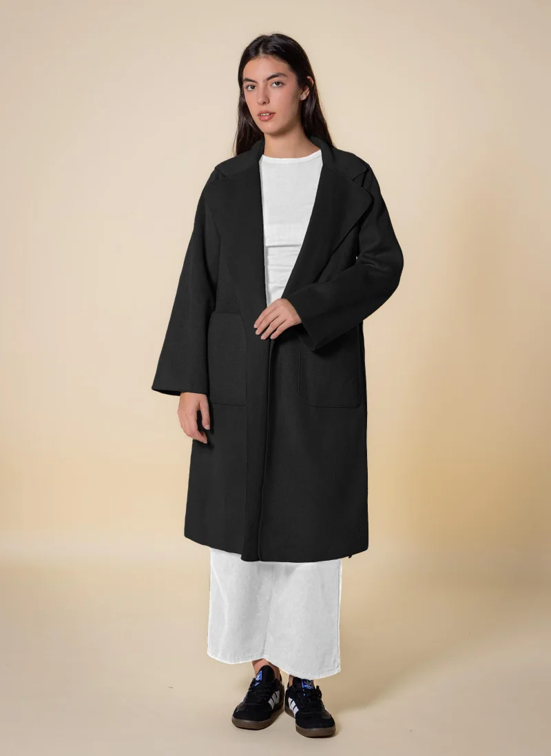 SHAPES DETAILED WOOL BLEND COAT