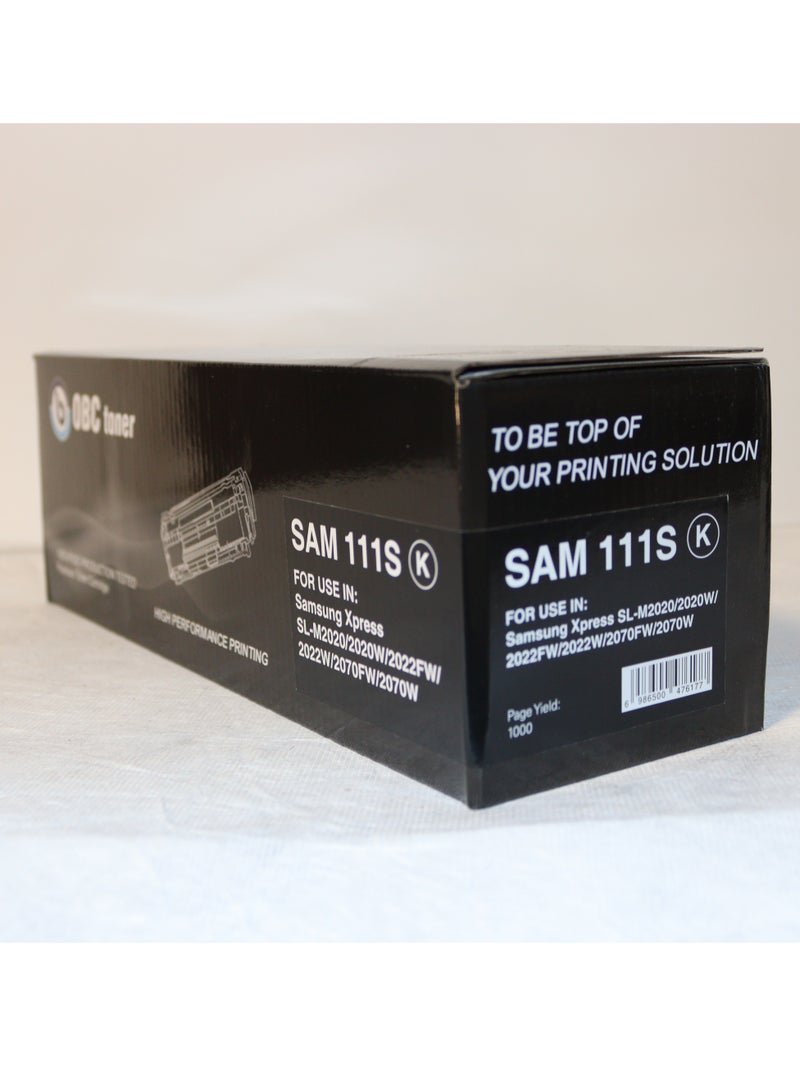 OBC compatible black laser toner cartridge, replacement for SAM 111S, prints up to 1500 professional-quality pages - Image 1
